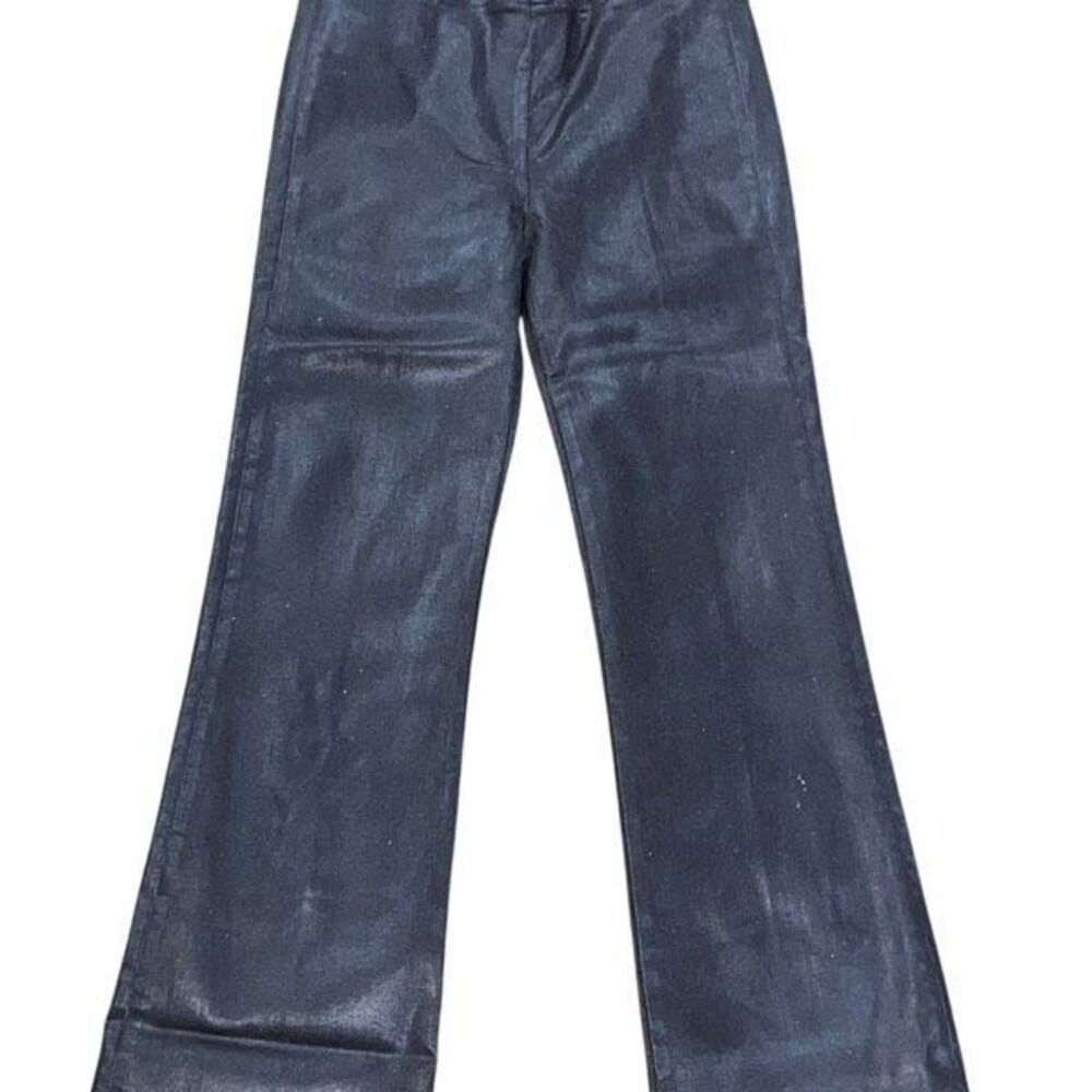 Frame NWT Jetset Crop Espresso Coated Polished Cotton Pull On Jeans Brown Size 0